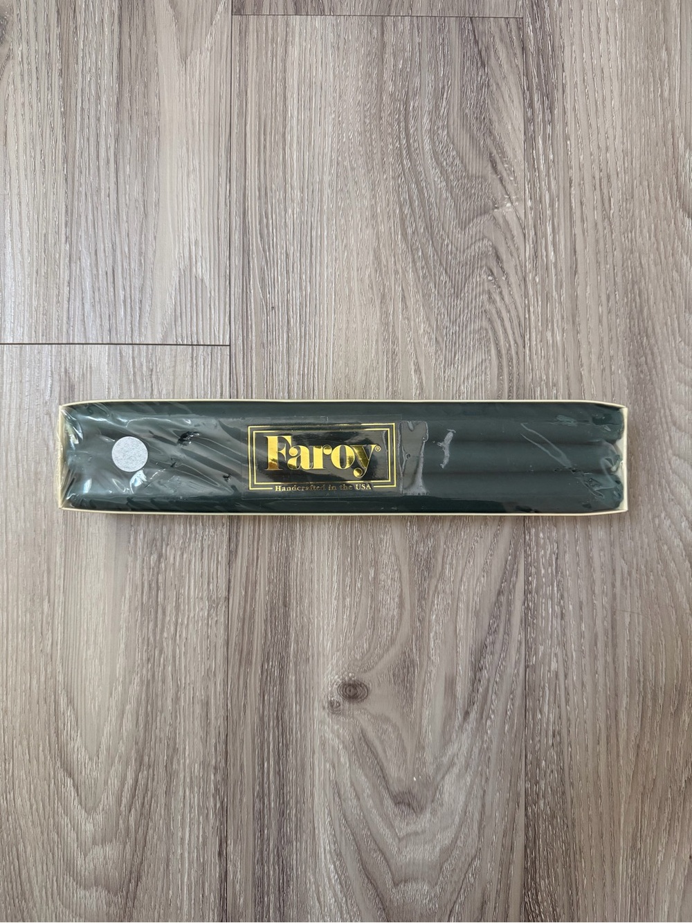 6 Vintage Faroy Taper Candles Handcrafted In USA Dark Christmas Green 12", NEW